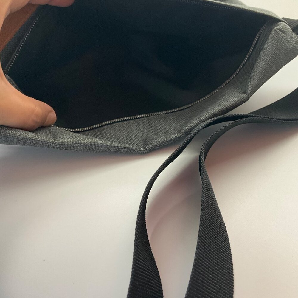John Varvatos Fanny Pack Belt Bag Chest Travel Bag Sling Bag Gray Canvas 6.5"x11 - Picture 9 of 12